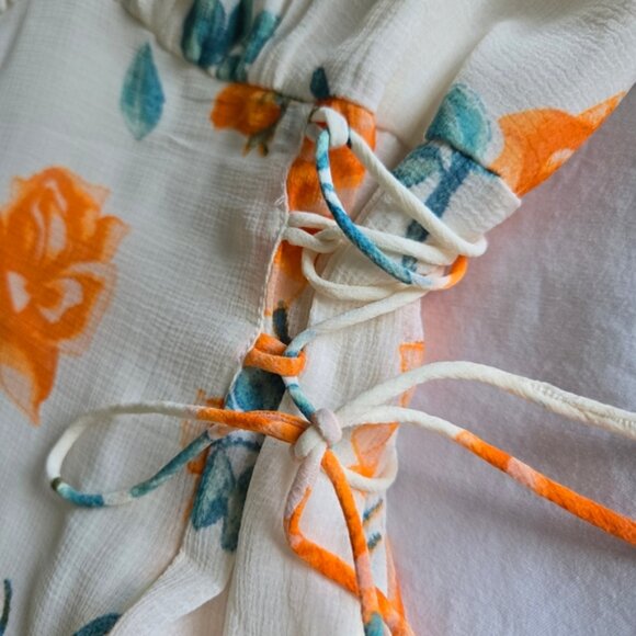 Floral Orange and Green Dress - Picture 3 of 7